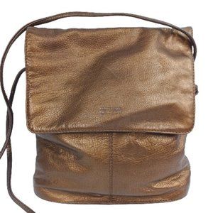 Kenneth Cole Bronze/Gold Bucket Cross Body Purse Bag